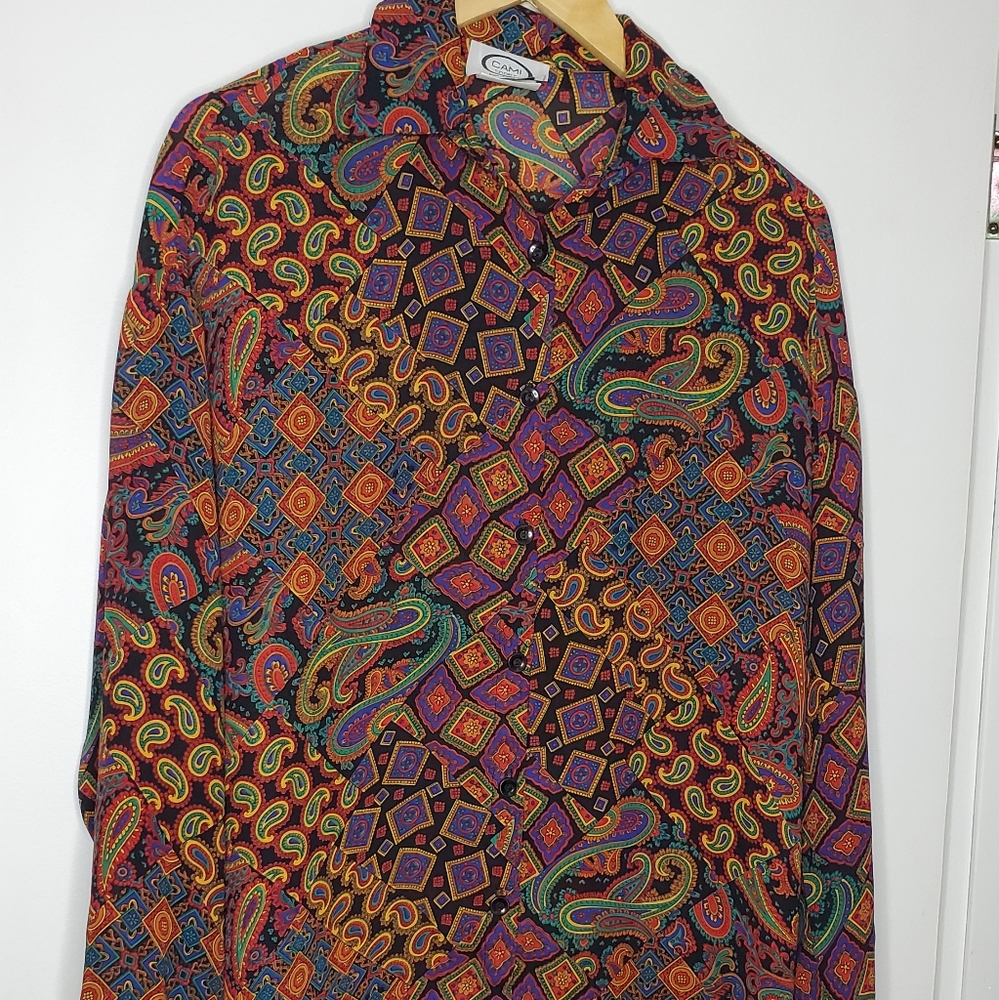 Psychadelic retro button up